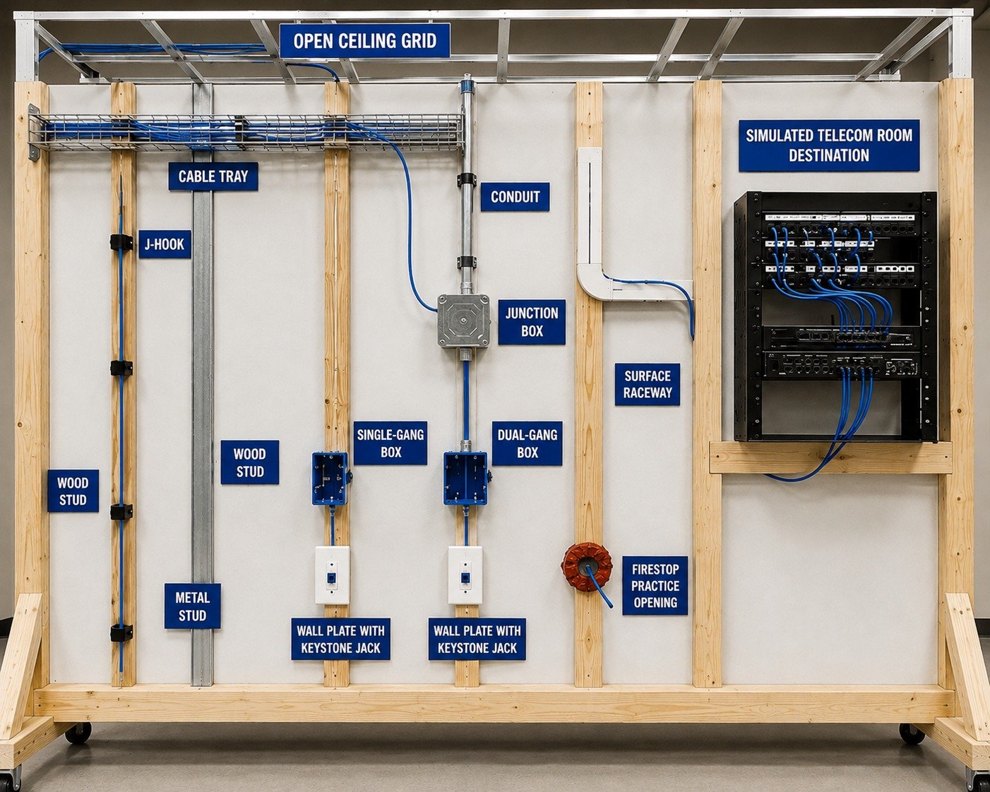 Structured cabling training wall